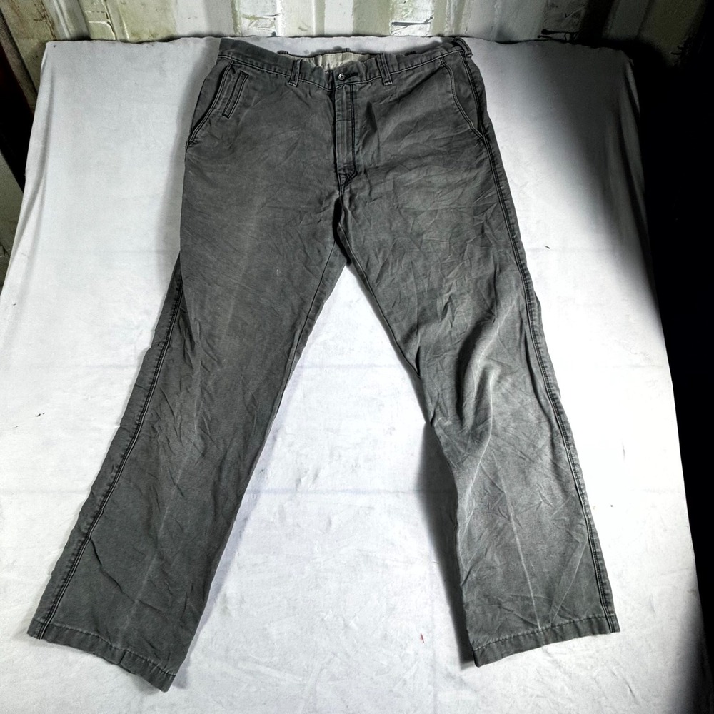 Repreve Chino Pants Mens 36x34 Gray Faded Slash Pockets Straight Leg Flat Front